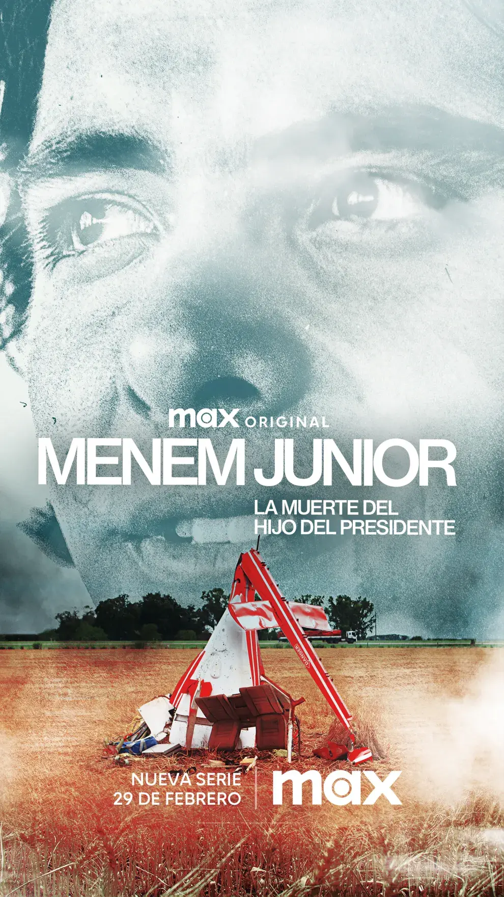 Afiche oficial de Menem Junior: la muerte del hijo el presidente.