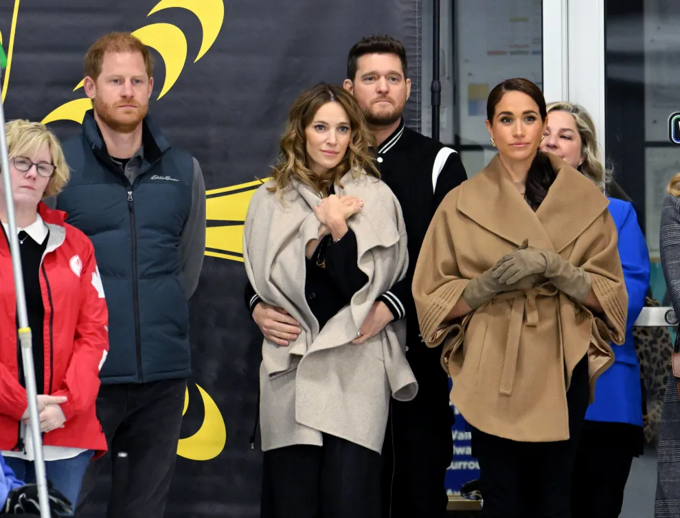 Luisana Lopilato y Michael Bublé con el príncipe Harry y Meghan Markle en Canadá.