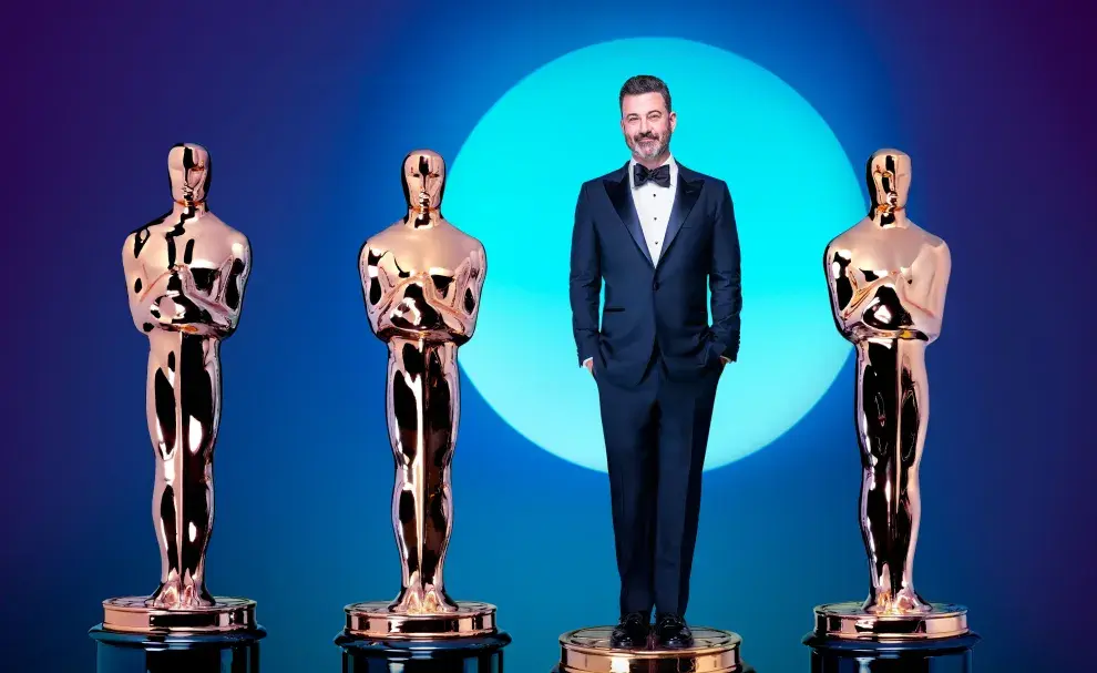 Jimmy Kimmel en el arte oficial de la entrega de los Premios Oscar 2024.