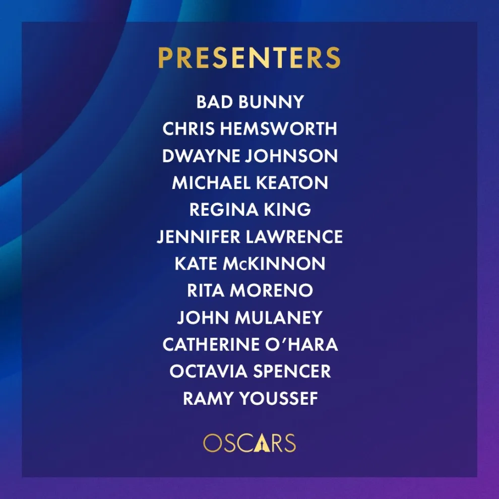 La segunda tanda de presentadores confirmados para los Premios Oscar 2024.