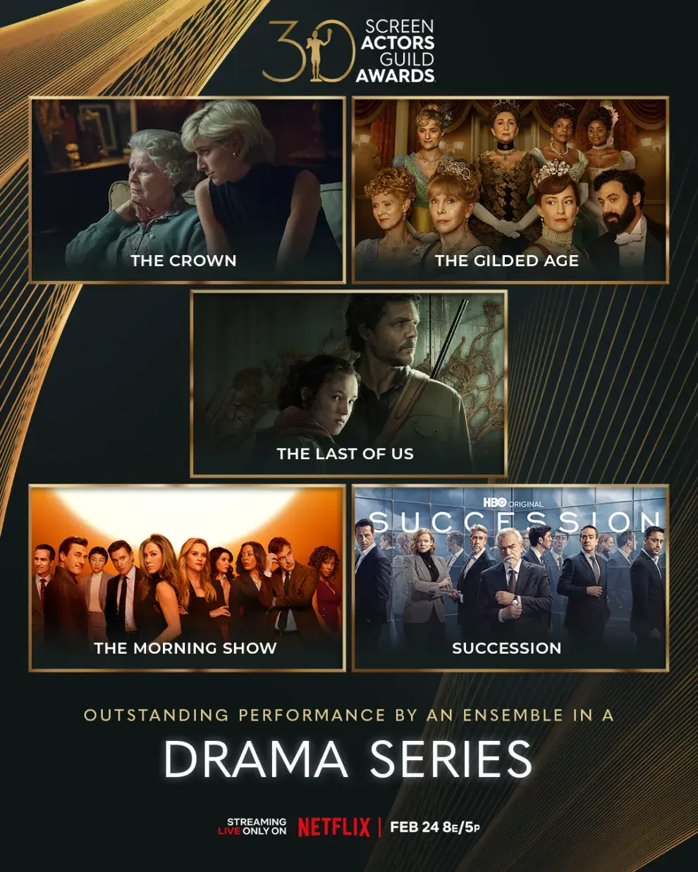 Series dramáticas nominadas en los SAG Awards 2024.