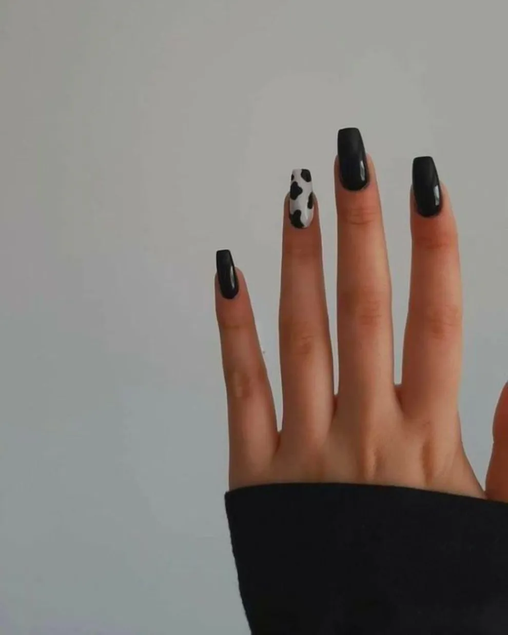 Con uñas en negro, elegís una y haces una textura en mood animal print.