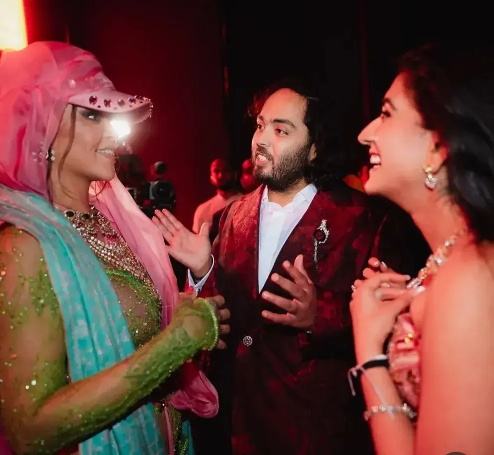 Rihanna en la pre boda de Anant Ambani y Radhika Merchant.