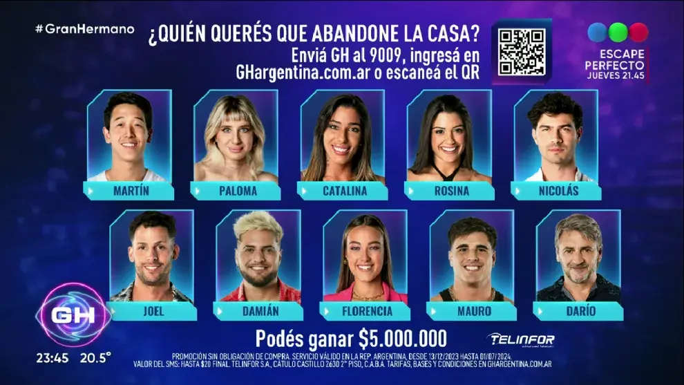 Participantes nominados en la gala del 20 de marzo en Gran Hermano.