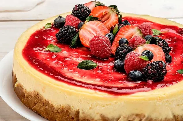 Cheesecake de frutos rojos, una mezcla de texturas