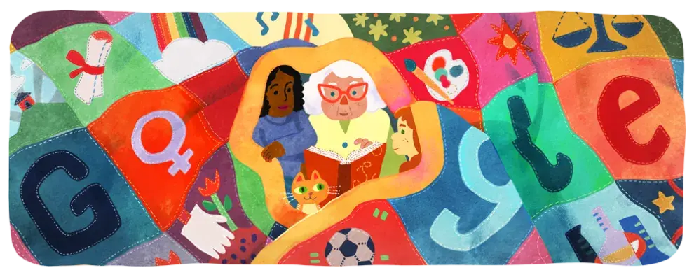 El doodle de Google del 8 de marzo de 2024.