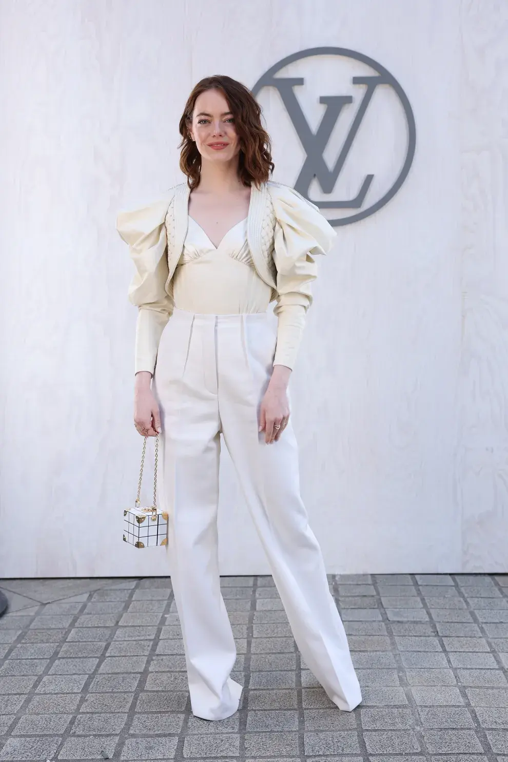 Emma Stone en el desfile de Louis Vuitton en la Semana de la Moda en París. 