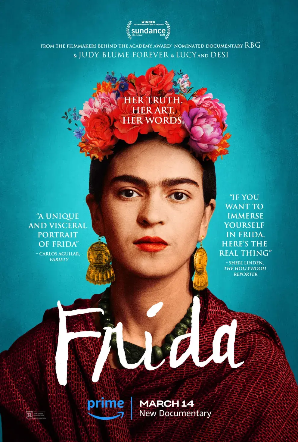 Afiche promocional de FRIDA, el documental de Prime Video.