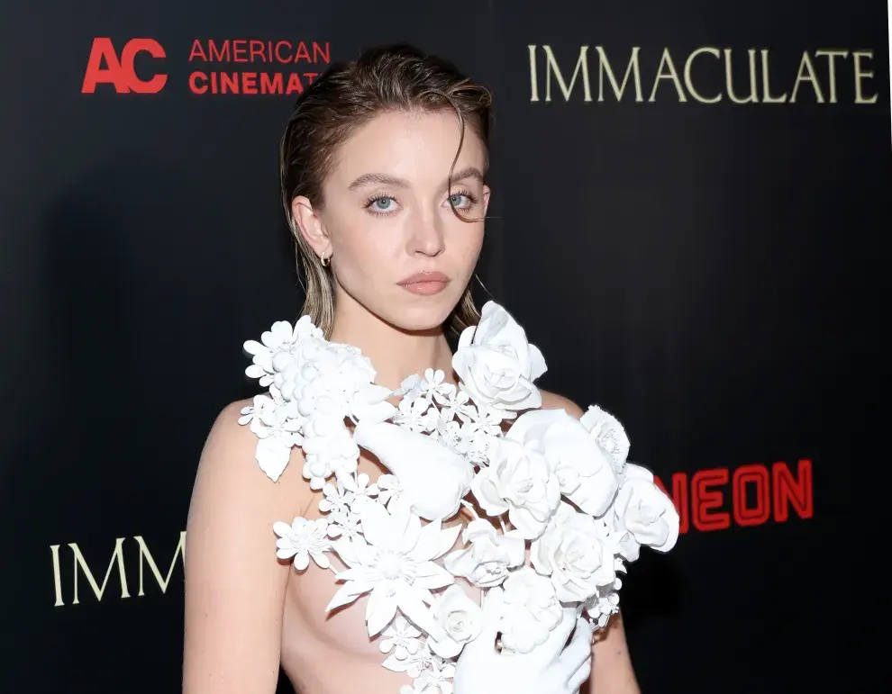 Sydney Sweeney durante el estreno de la película, Immaculate.