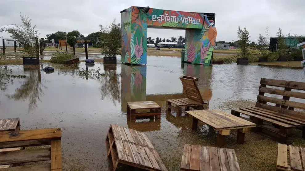 La tormenta en el Lollapalooza 2018 que llevó a suspender la tercera jornada.