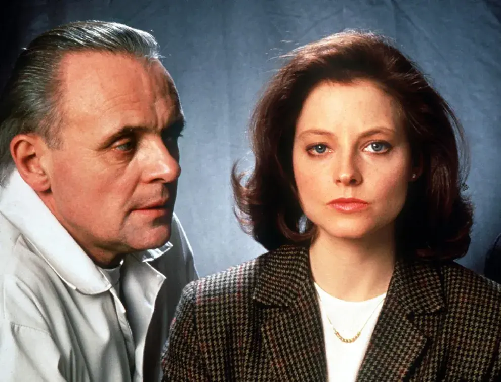 Anthony Hopkins y Jodie Foster en El silencio de los inocentes.