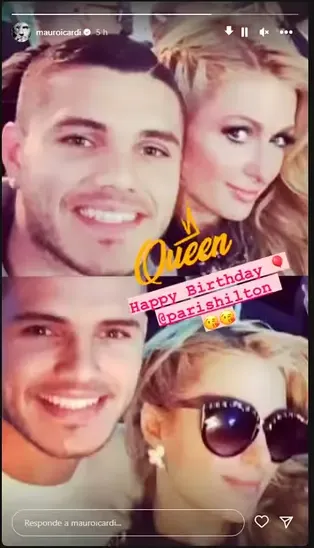 Mauro Icardi le deseó un feliz cumpleaños a Paris Hilton.