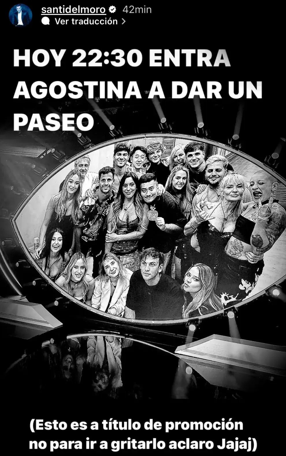 El posteo de Santiago del Moro anticipando el regreso de Agostina a Gran Hermano.