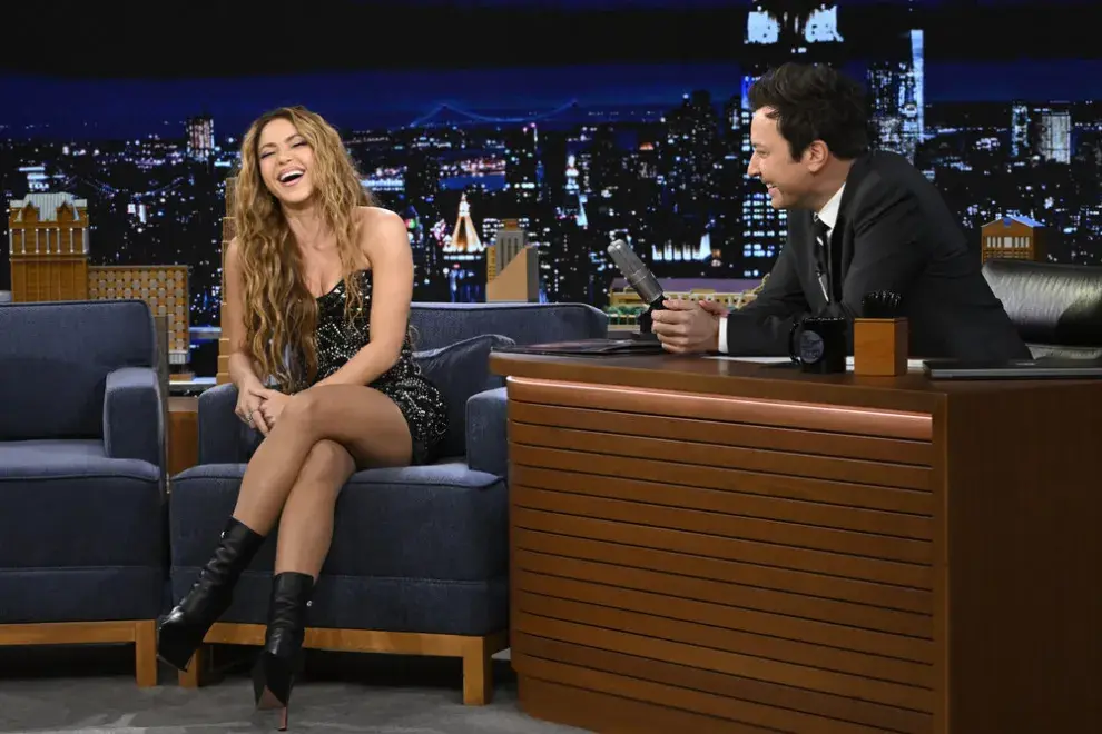 Shakira en el show de Jimmy Fallon, el 25 de marzo de 2024.