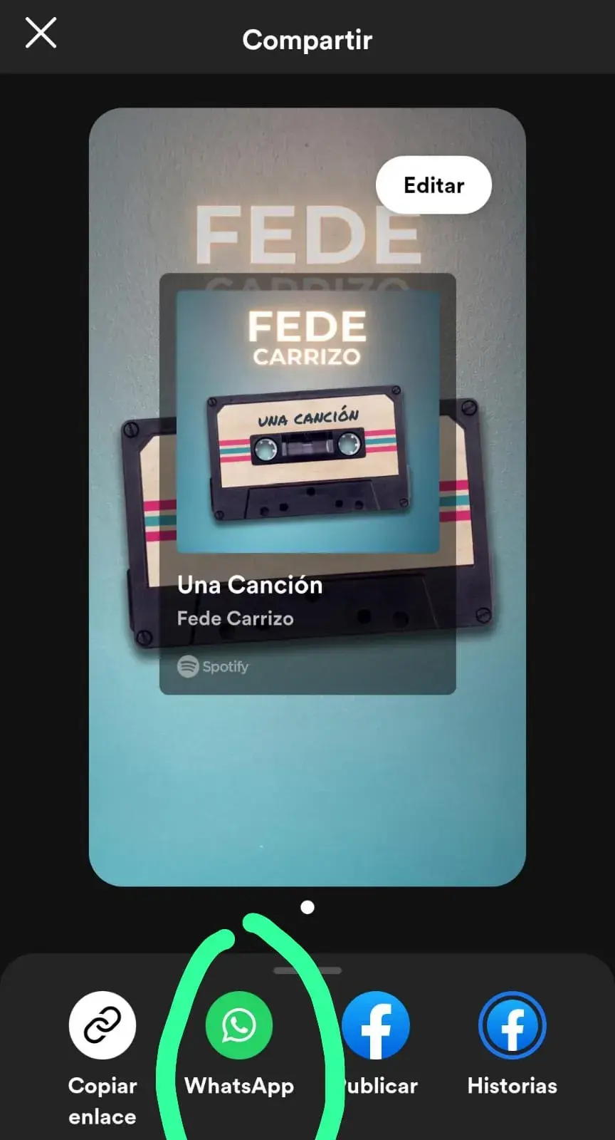 Cómo compartir una canción en un estado de WhatsApp
