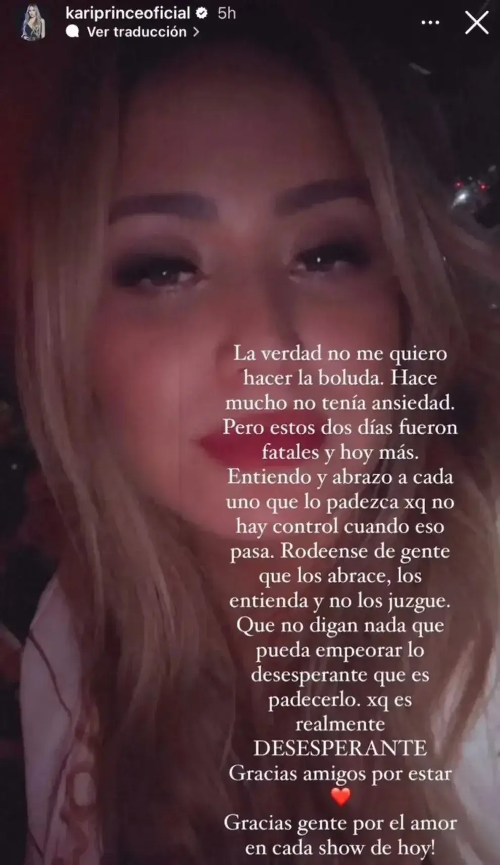 La Storie de Karina en Instragram.