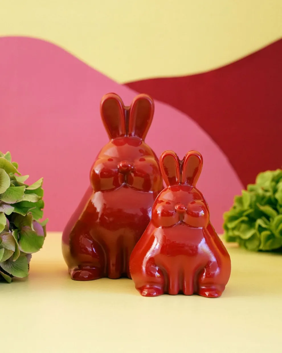 Los conejos de chocolate de Betular vienen en dos tamaños: uno chico de 100 g y otro mediano de 320 g.o