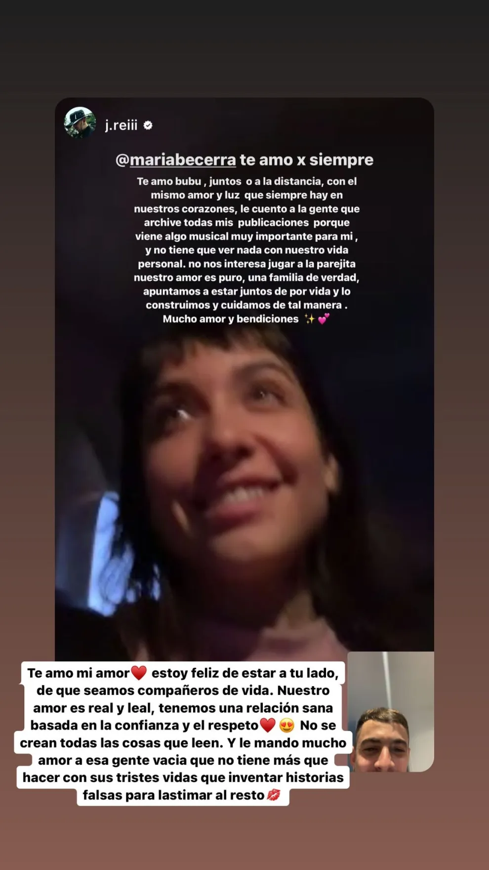 El descargo de María Becerra en Instagram.