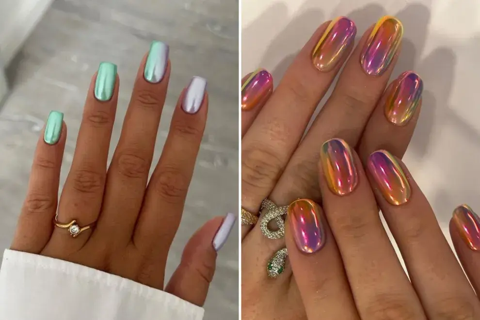 11 diseños de uñas tornasoladas que están súper de moda.