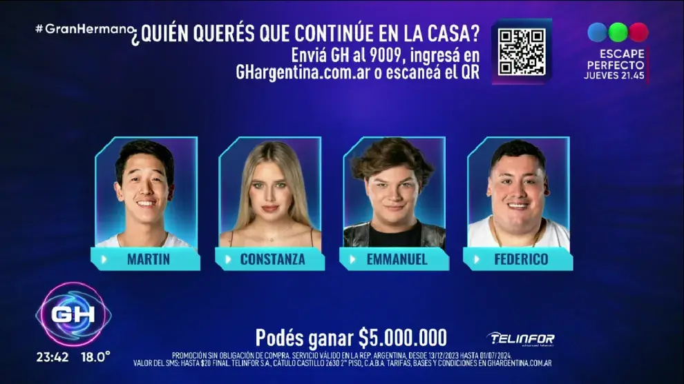 Así quedó la placa de nominados del miércoles 17 de abril en Gran Hermano.