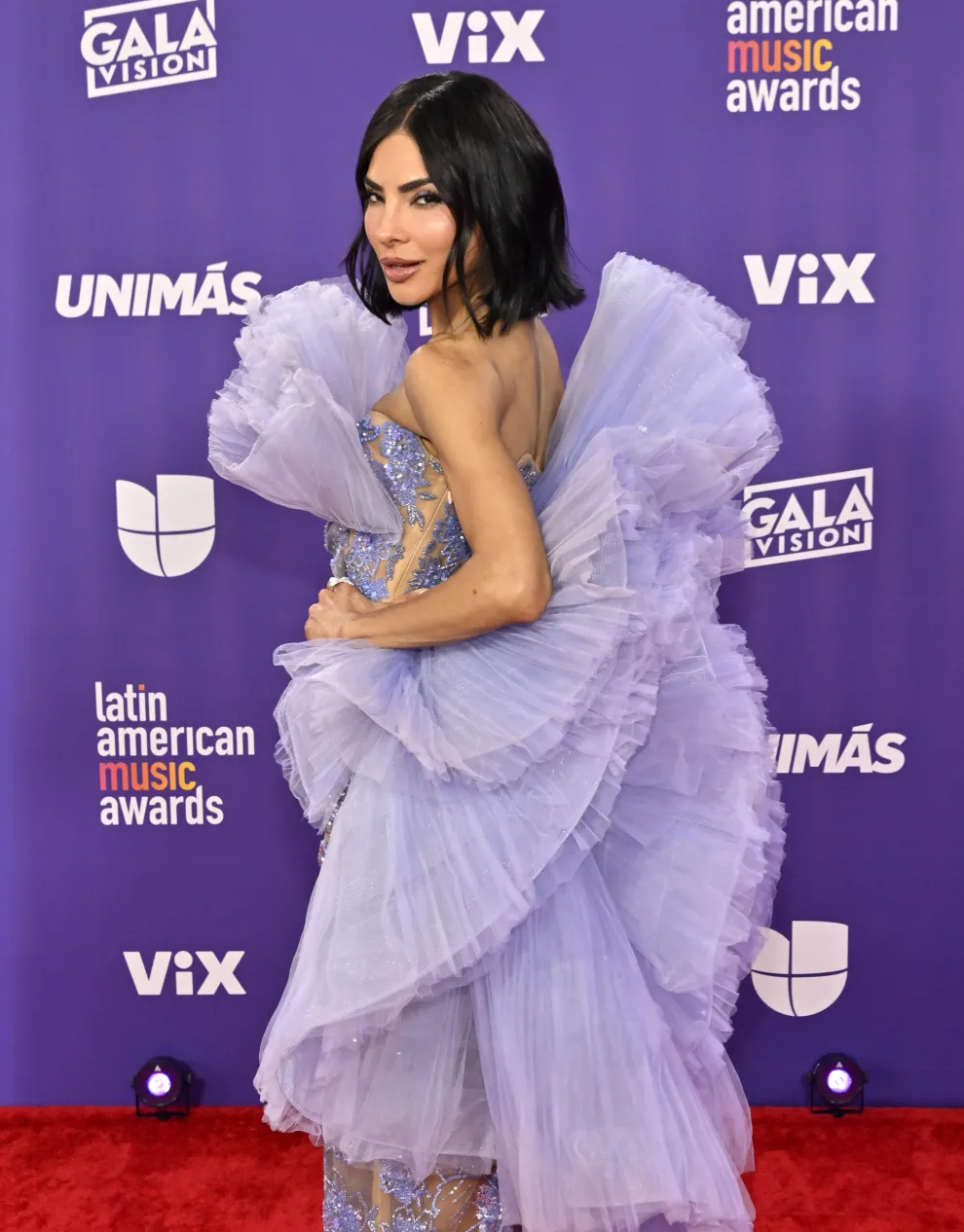 Alejandra Espinoza en la alfombra roja de los Premios Latin American Music Awards 2024.