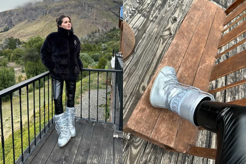 la actriz compartió una foto en la que llevó las denominadas Moon boots, unas botas ideales para los días de mucho frío que ya son tendencia de la nueva temporada otoño-invierno