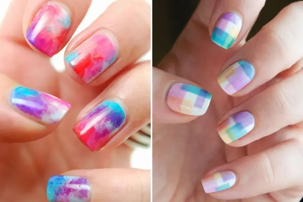 7 diseños de watercolor nail art que son tendencia.