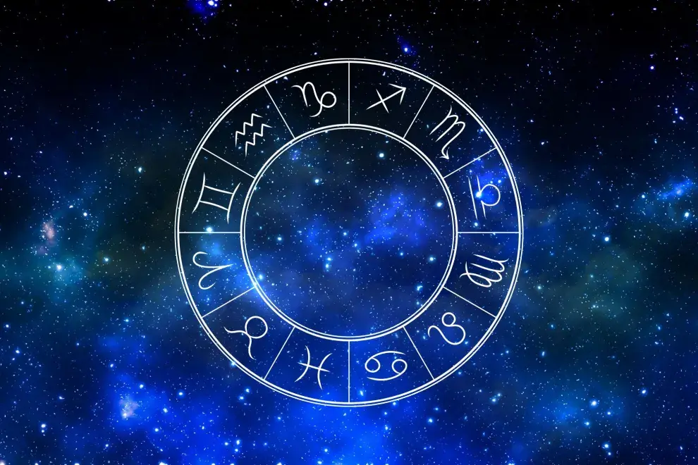 La rueda zodiacal, con los 12 signos astrales.