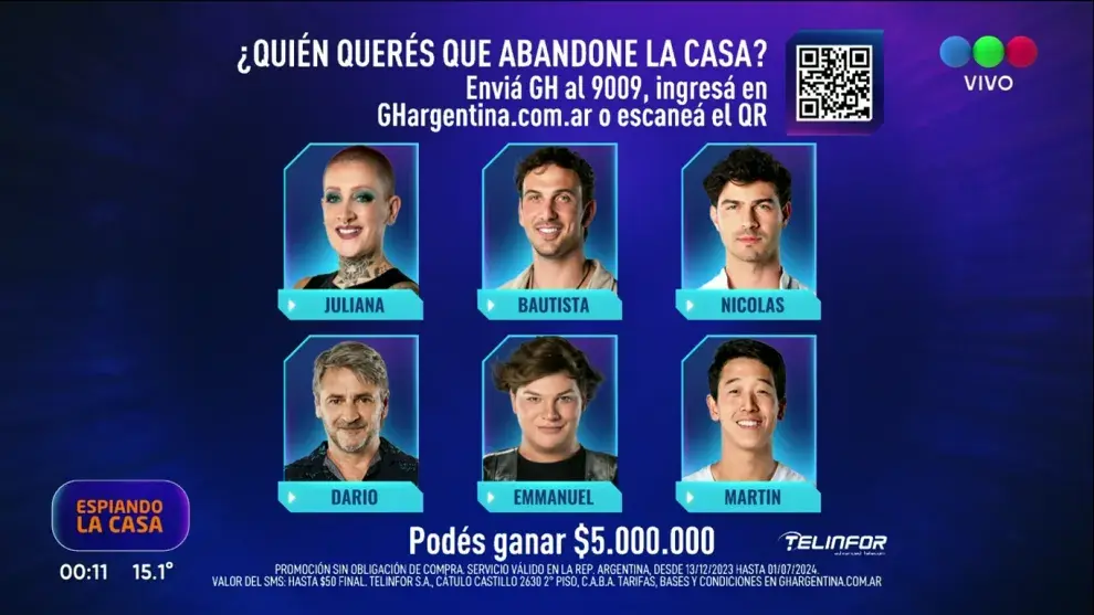 Placa de nominados de Gran Hermano.