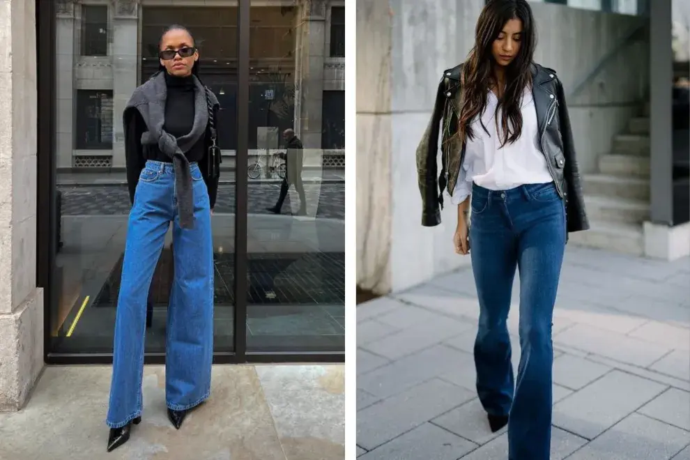 8 outfits con jean acampanado, ideales para todos los días.