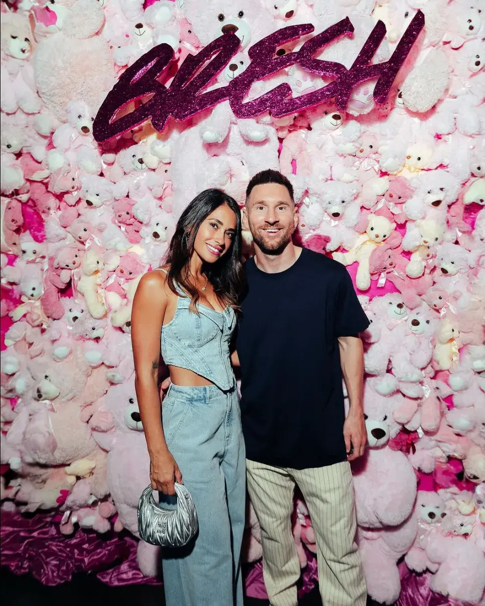 Antonela Roccuzzo y Lio Messi en la Bresh de Miami, el 18 de mayo de 2024.