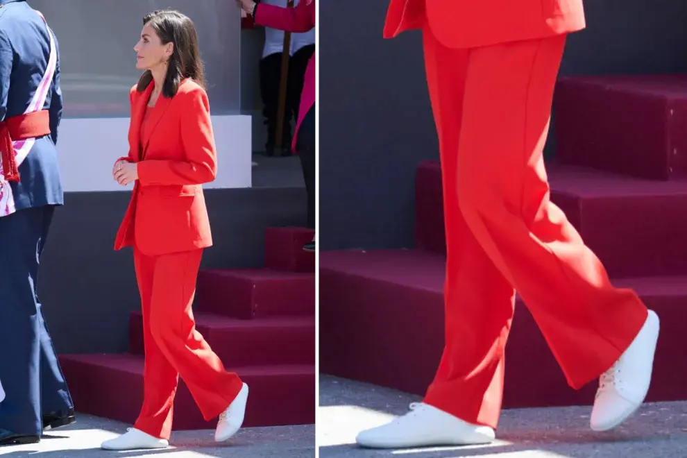 La reina Letizia con sus zapatillas barefoot en una de sus últimas apariciones.