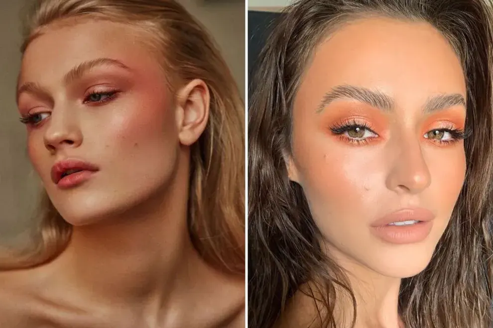 8 ideas de maquillaje con el color del año: peach fuzz.