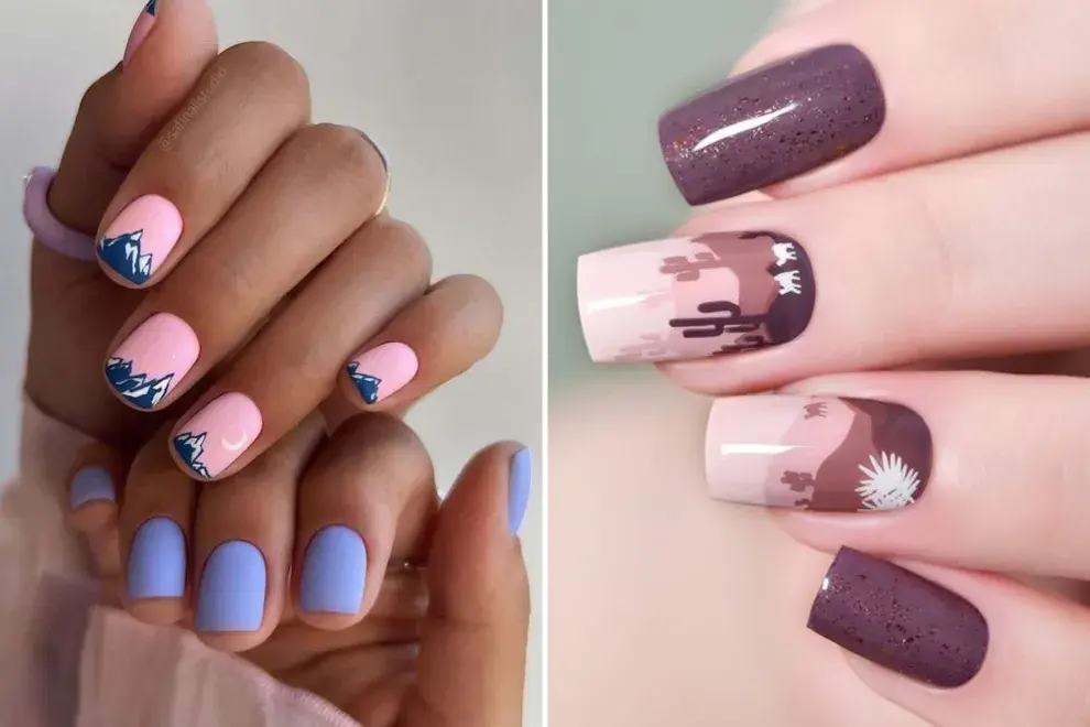 7 ideas de nail art que se suman a la tendencia de landscape.