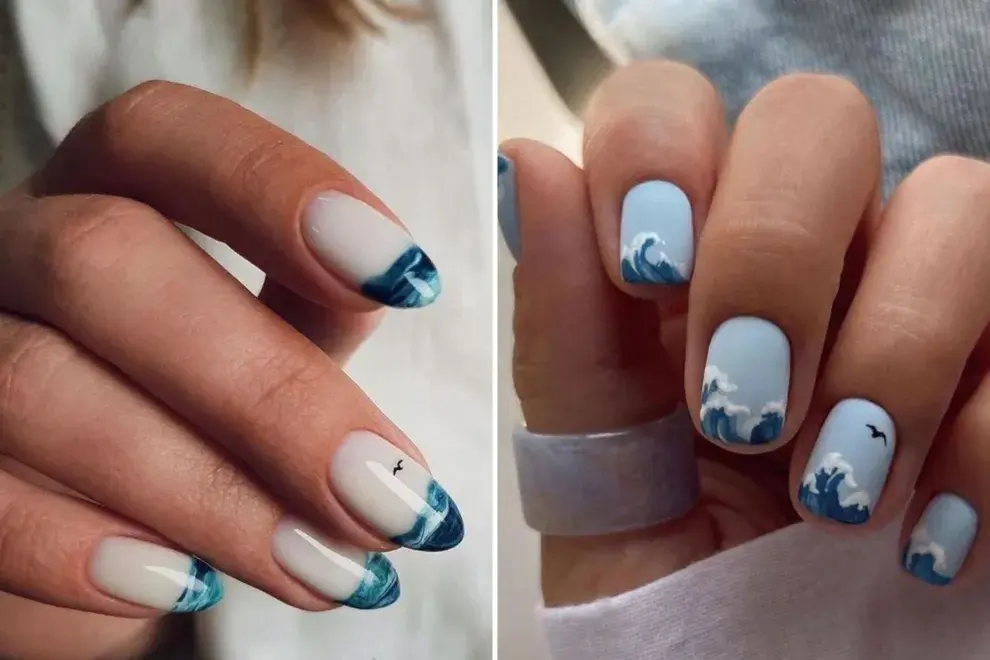 6 diseños de sea nail art, ideal para los fanáticos del mar.