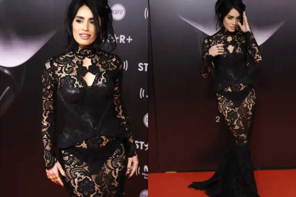 Lali, la cantante pop, también apostó a una propuesta naked dress que dejó atónitos a todos los presentes