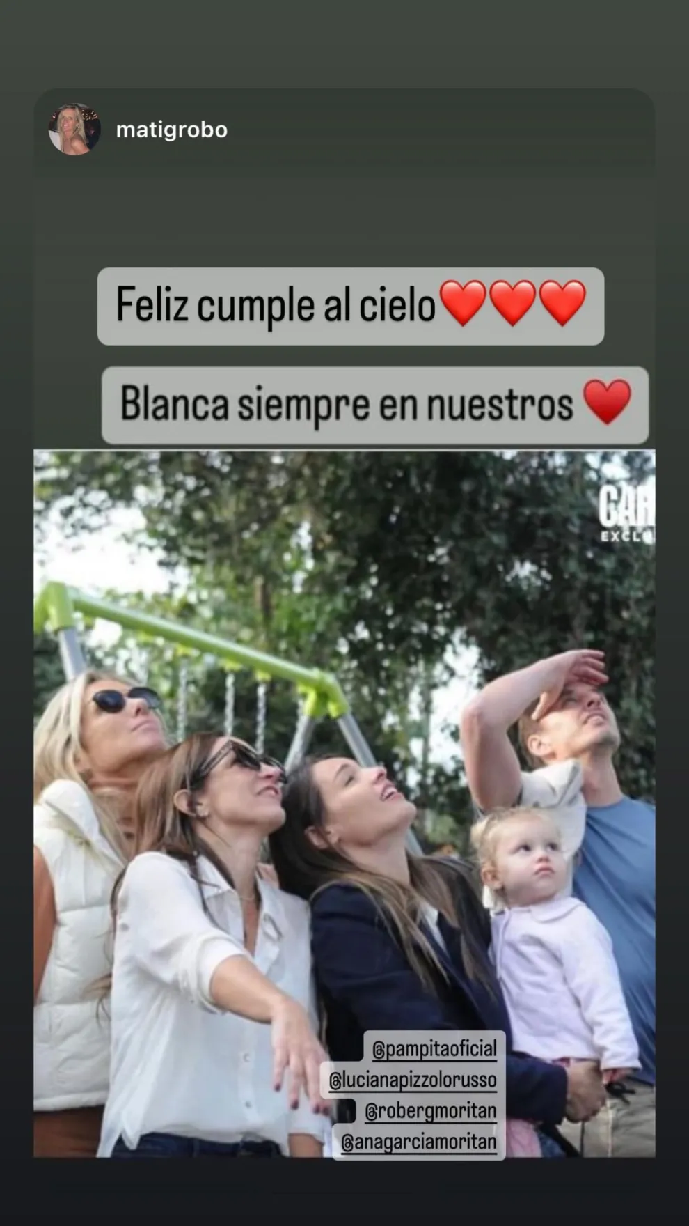 Los emotivos posteos de Pampita por el cumpleaños de Blanca.