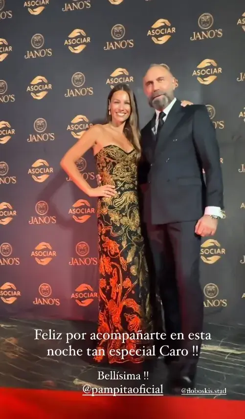 Pampita con el diseñador Gabriel Lage.