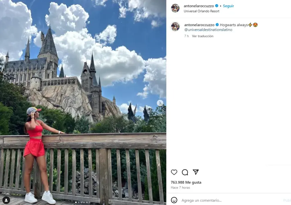 El posteo de Antonela Roccuzzo en Universal Studios.