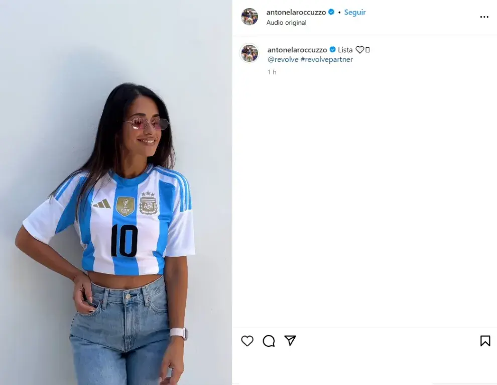 El posteo de Antonela Roccuzzo en la Copa América 2024.