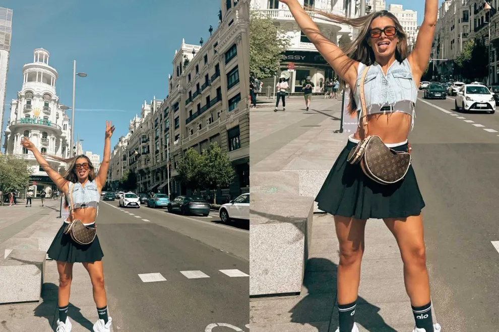 Cami Homs en las calles de Madrid luciendo un outfit muy canchero