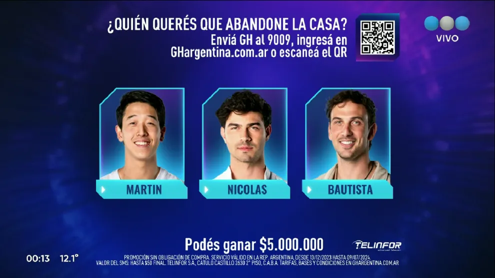 Placa final de nominados de Gran Hermano.