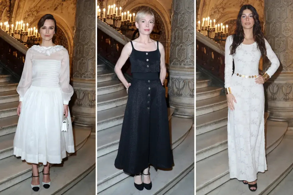 Keira Knightley, Michelle Williams y Camila Morrone en el desfile de Chanel