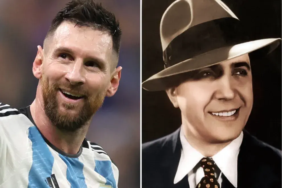 Lionel Messi y Carlos Gardel, dos de los protagonistas del Día más argentino del año.