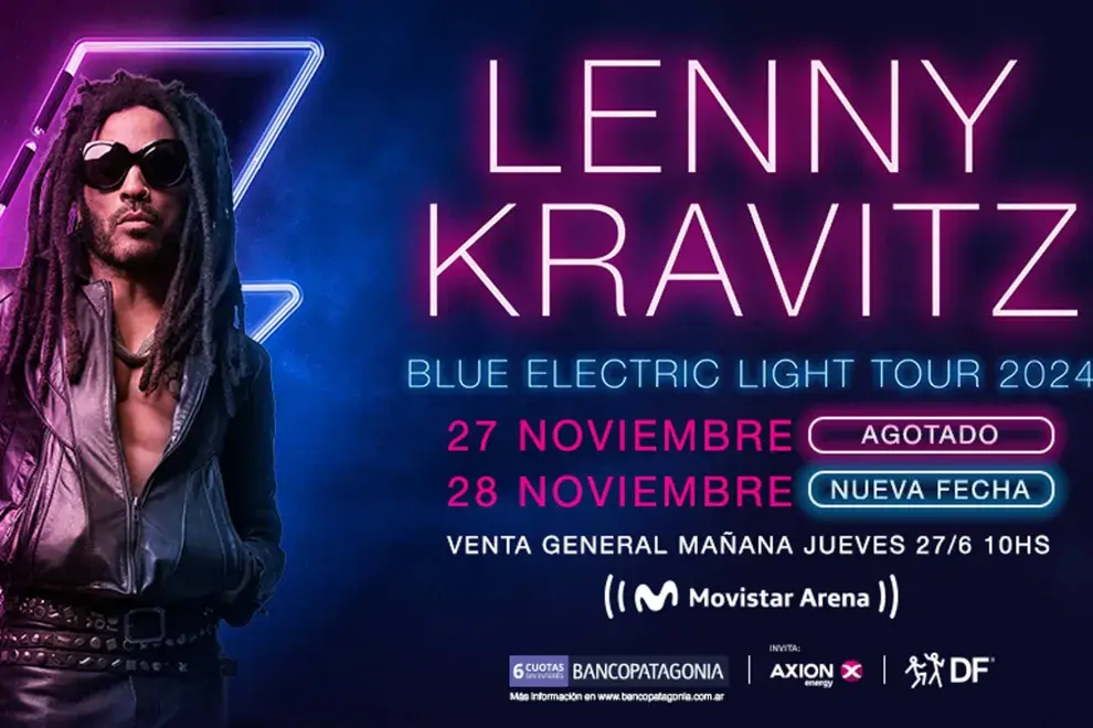 Lenny Kravitz anuncia un nuevo show para el 28 de noviembre.