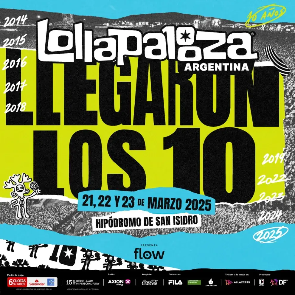 Flyer con la fecha del Lollapalooza Argentina 2025