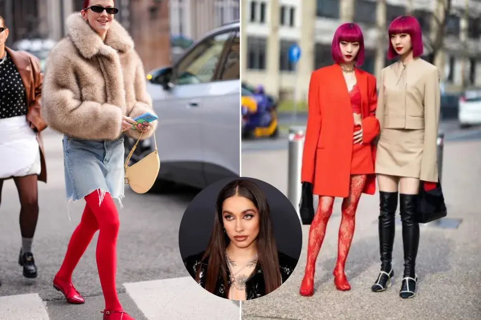 Los distintos looks de streetstyle con medias rojas: la tendencia a la que ya se sumó María Becerra.