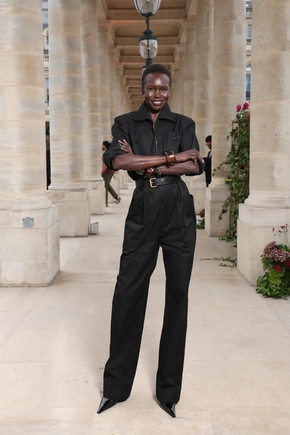 Alek Wek en París Fashion Week.