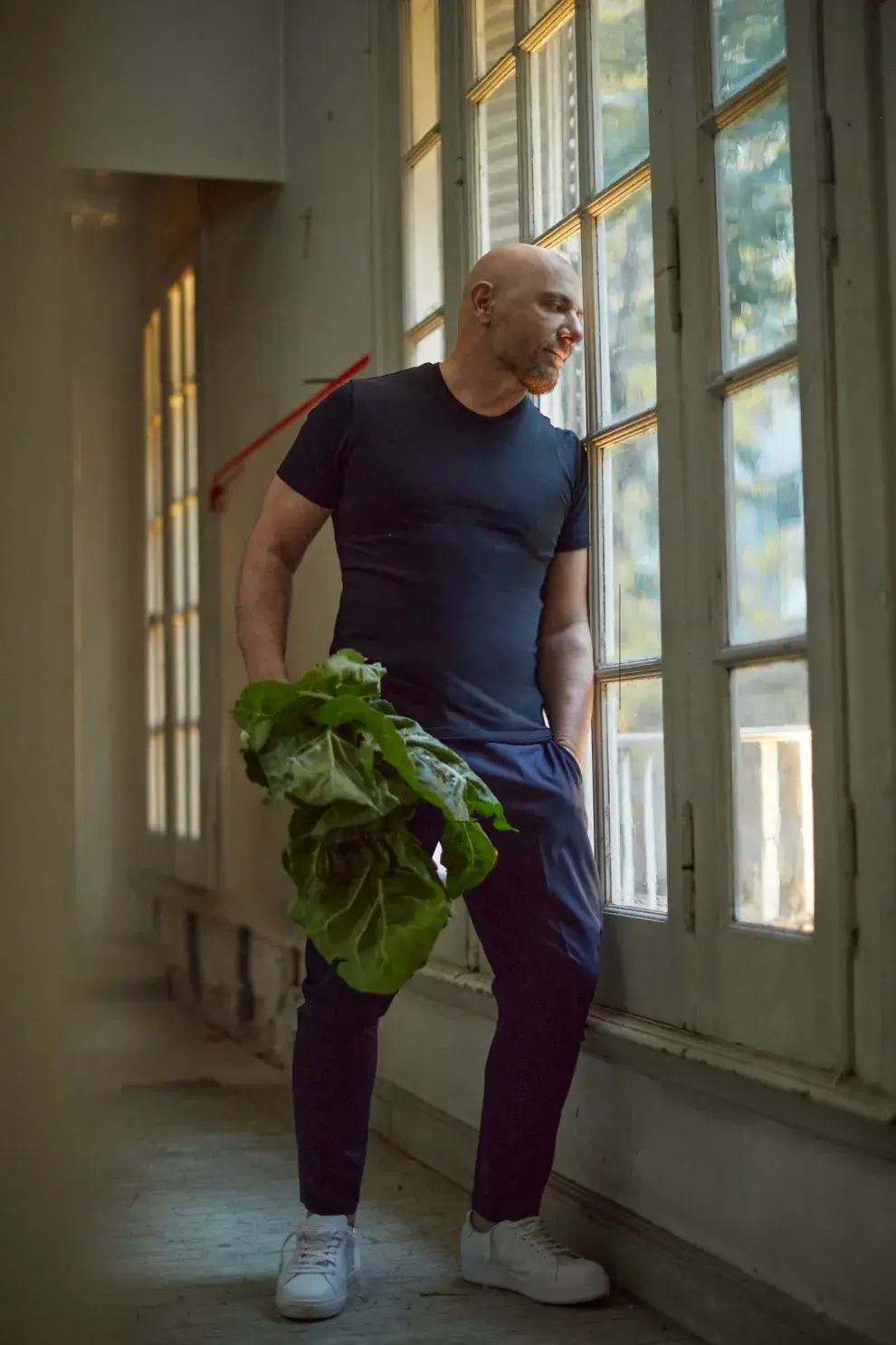 Germán Martitegui, en el espacio donde funciona Marti Barra, su restó 100% vegetariano.