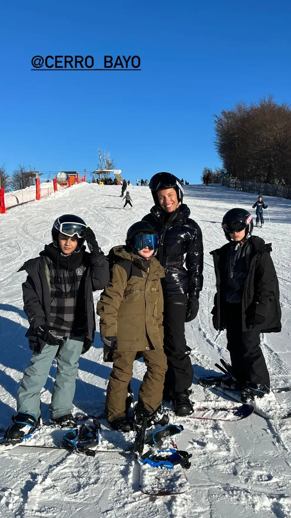 Pampita en la nieve.